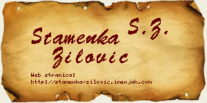 Stamenka Žilović vizit kartica